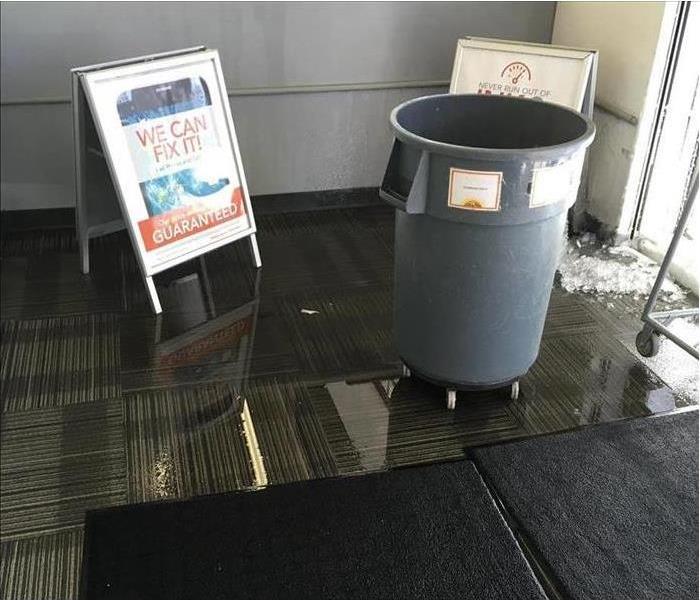 flooded commercial lobby 